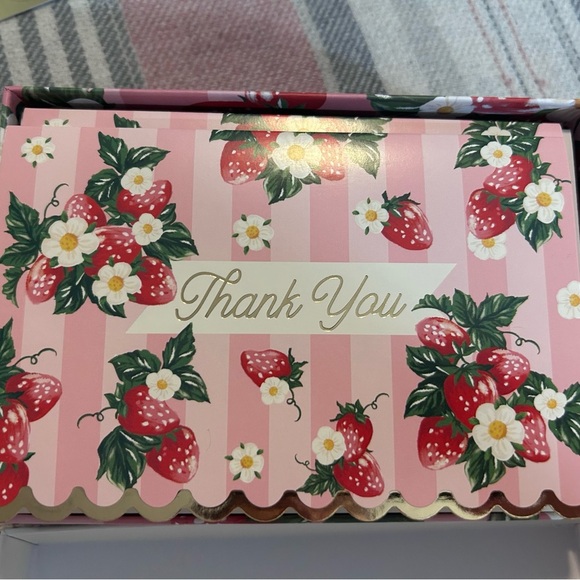 Lovely Pink Strawberry Thank You Card NWT - Picture 5 of 6